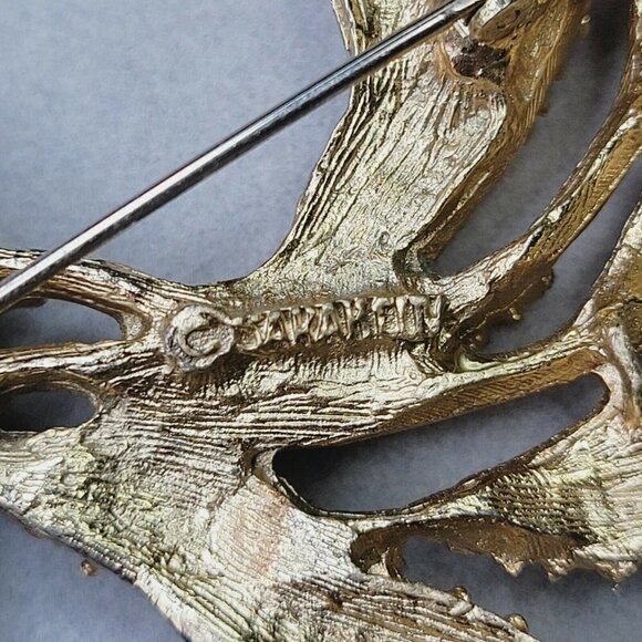 Vintage Sarah Coventry Large Harvest Wheat Brooch Mid 60's Gold Tone 3.25" - Picture 6 of 8